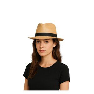 Westend 100% Paper Fedora Beige Size S/M